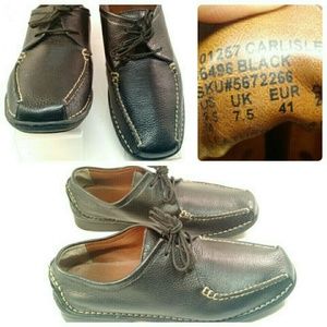 Hush Puppies Carlisle Black Leather Women's 9.5 M